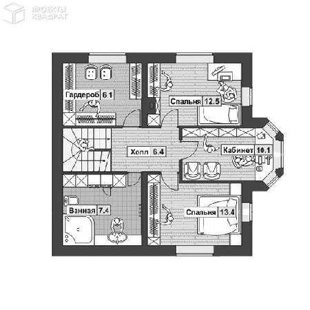 Проект o-108-1k 2-й этаж