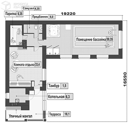 Проект o-116-1k 1-й этаж