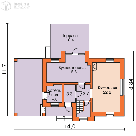 Проект o-117-1k 1-й этаж
