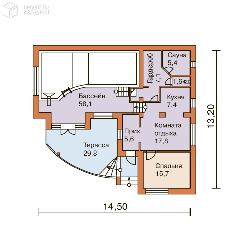 Проект o-150-1k 1-й этаж