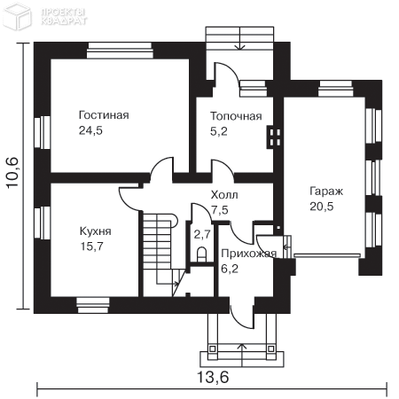 Проект o-172-1k 1-й этаж