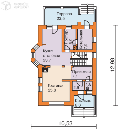 Проект o-177-1k 1-й этаж