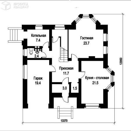 Проект o-184-1k 1-й этаж