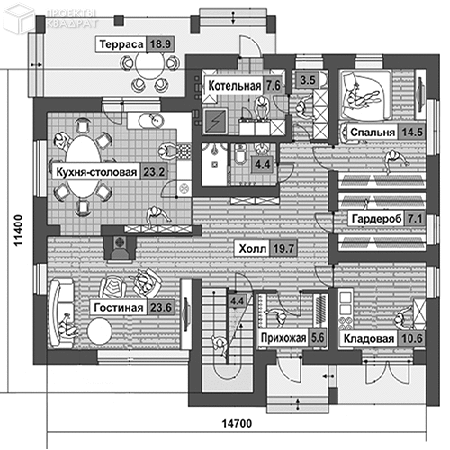 Проект o-209-1p 1-й этаж