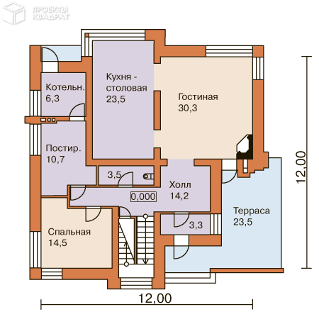 Проект o-221-1k 1-й этаж