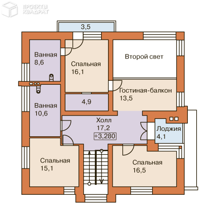 Проект o-221-1k 2-й этаж