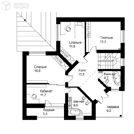 Проект o-231-1k 2-й этаж