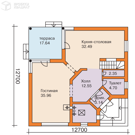 Проект o-231-2k 1-й этаж