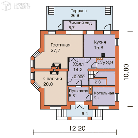 Проект o-249-1k 1-й этаж
