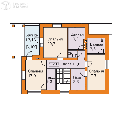 Проект o-259-1k 2-й этаж