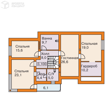 Проект o-272-1k 2-й этаж