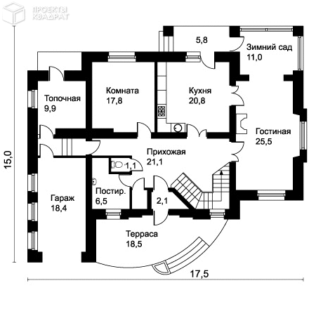 Проект o-301-1k 1-й этаж