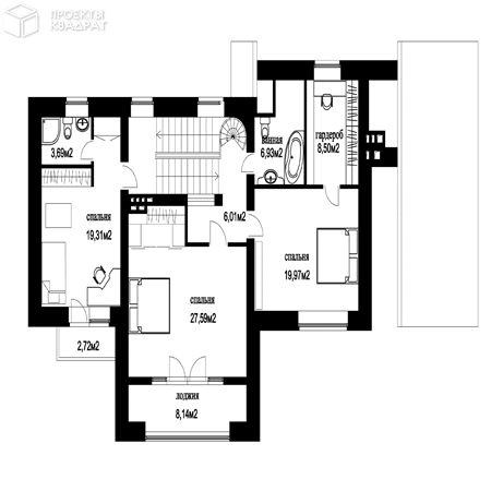 Проект o-308-1k 2-й этаж