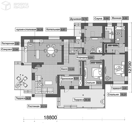 Проект o-311-1k 1-й этаж