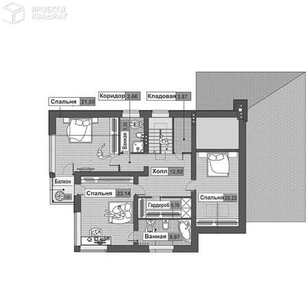 Проект o-311-1k 2-й этаж