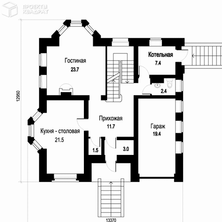 Проект o-328-1k 1-й этаж