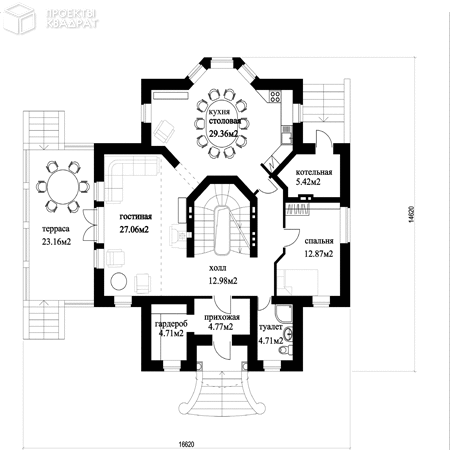 Проект o-329-1k 1-й этаж