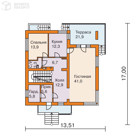 Проект o-334-1k 1-й этаж