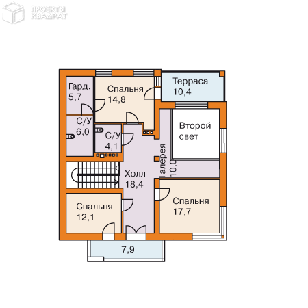 Проект o-334-1k 2-й этаж