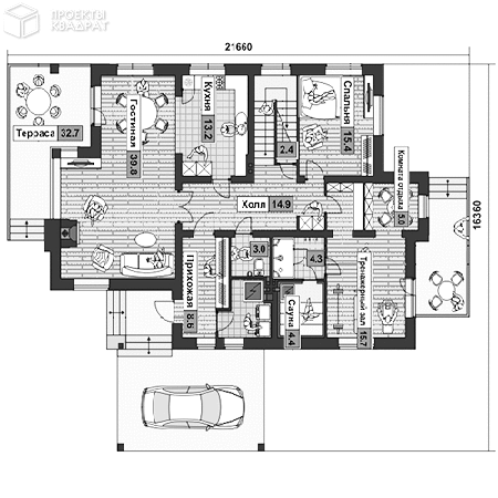 Проект o-346-1k 1-й этаж