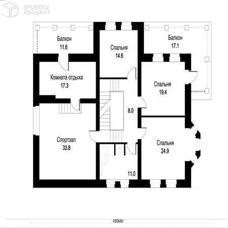 Проект o-350-1k 2-й этаж