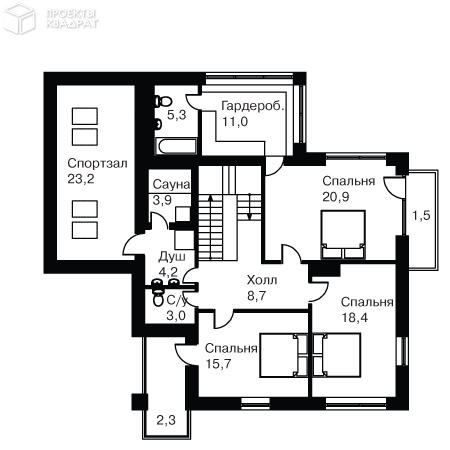 Проект o-354-1k 2-й этаж
