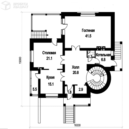 Проект o-356-1k 1-й этаж