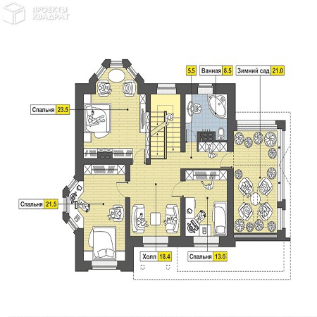 Проект o-358-1k 2-й этаж