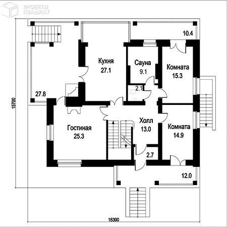 Проект o-387-1k 1-й этаж