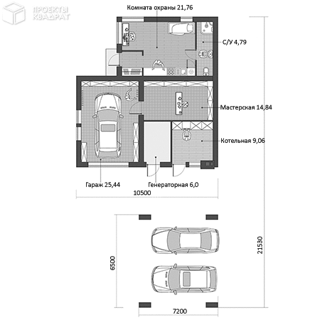 Проект w-081-1p 1-й этаж