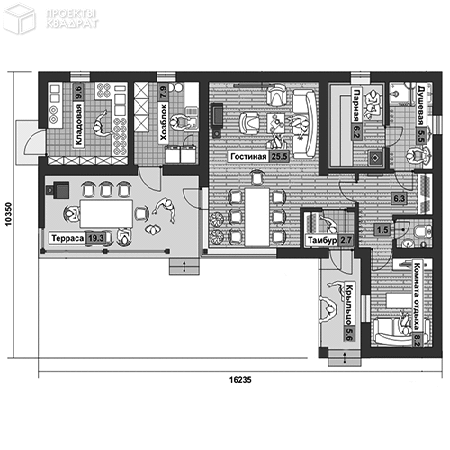 Проект w-082-1p 1-й этаж