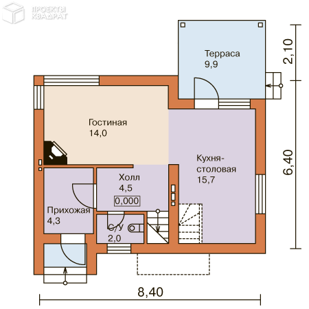 Проект w-091-1p 1-й этаж