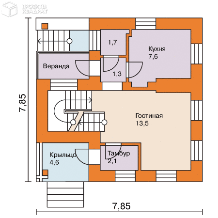 Проект w-093-2p 1-й этаж