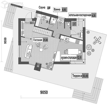 Проект w-101-1p 1-й этаж