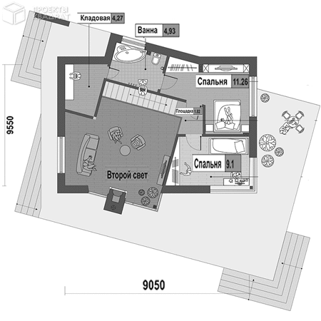 Проект w-101-1p Мансарда