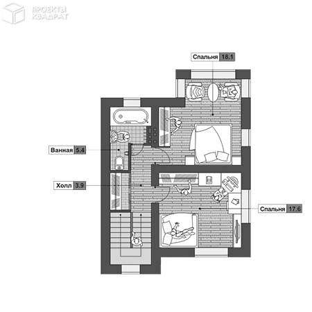 Проект w-104-1p 2-й этаж
