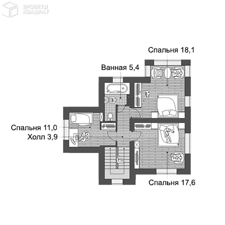 Проект w-122-1p 2-й этаж