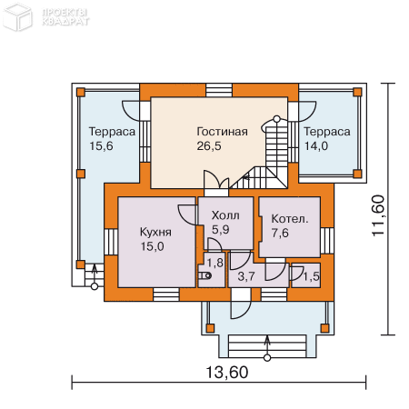 Проект w-126-1p 1-й этаж