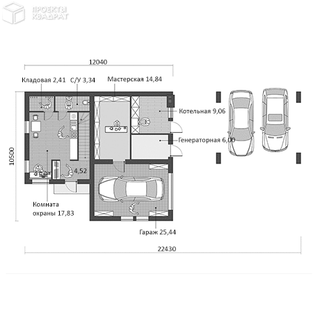 Проект w-130-1p 1-й этаж