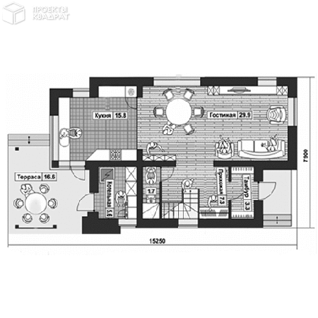 Проект w-134-1p 1-й этаж