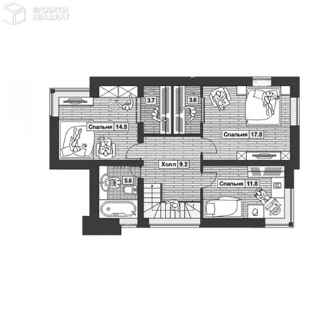 Проект w-134-1p 2-й этаж