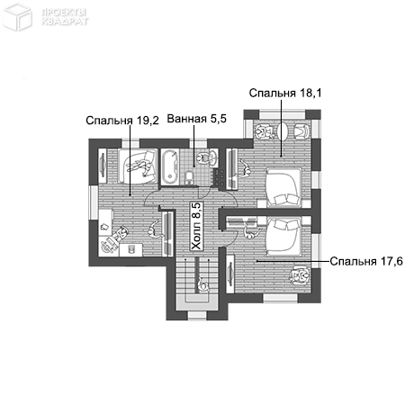 Проект w-141-1p 2-й этаж