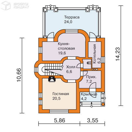 Проект w-150-1p 1-й этаж