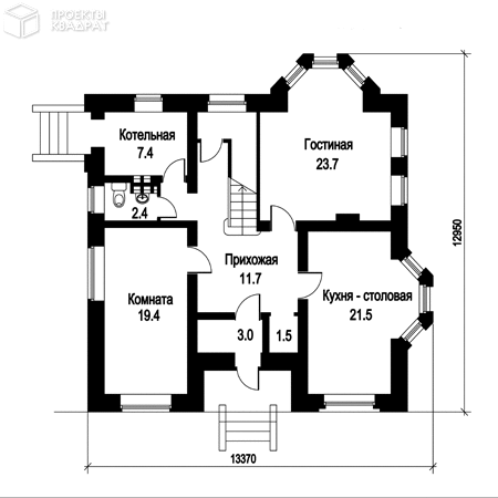 Проект w-157-1p 1-й этаж