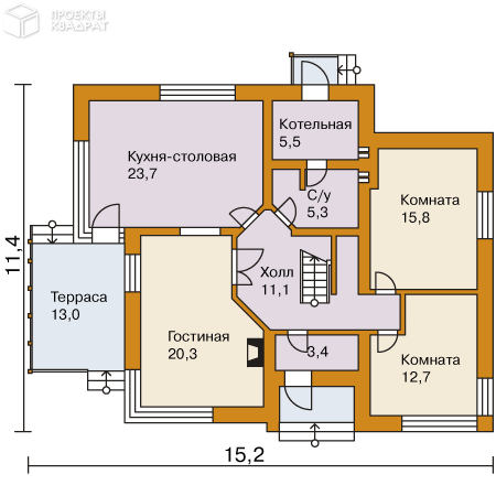 Проект w-169-1p 1-й этаж