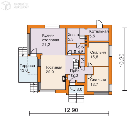 Проект w-173-1p 1-й этаж