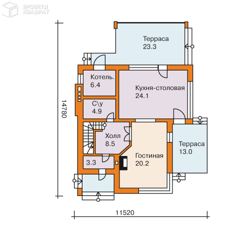Проект w-179-1p 1-й этаж