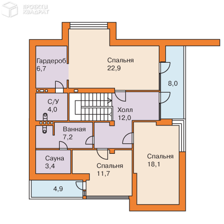 Проект w-183-1p 2-й этаж