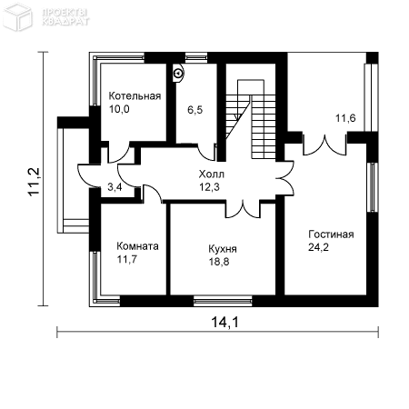 Проект w-189-1p 1-й этаж