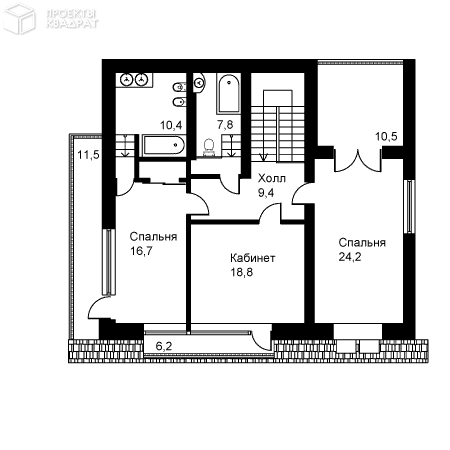 Проект w-189-1p 2-й этаж